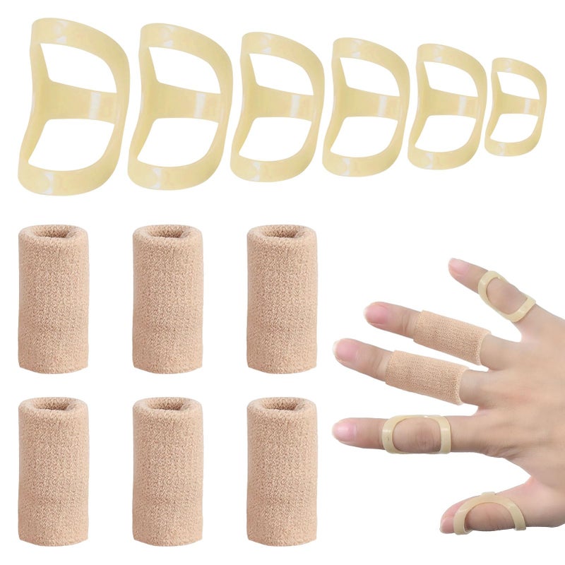 Qianeffort Trigger Finger Splint,12PCS Finger Splints for Arthritis,Oval 8 Finger Splint & Oval Thumb Splint,Finger Splint,Mallet Finger Splint,Thumb Splint Brace